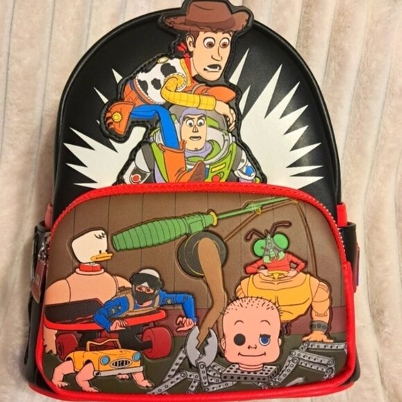 New With Tags Loungefly Toy Story Sid's Toys Double Strap Backpack - Picture 1 of 8
